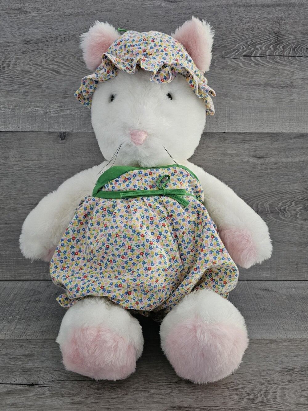 Rare Cat Kitten Plush 1986 Gorham Cuddly Companions Stuffed Animal Floral Outfit